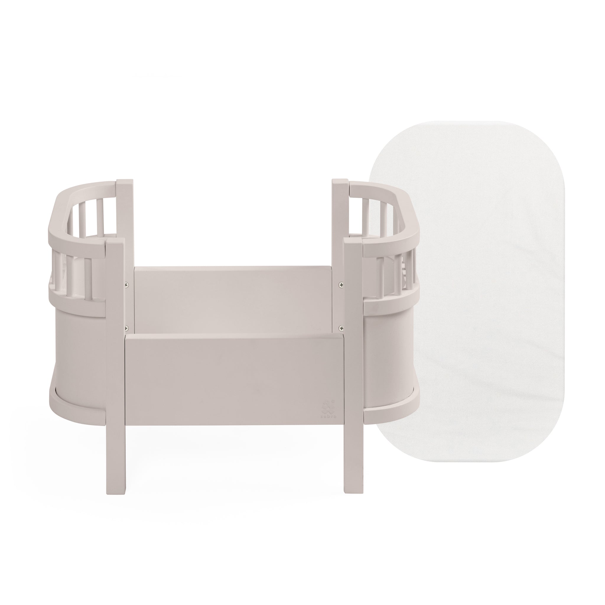 Doll's Bed and mattress - Sebra Play - Birchbark Rose