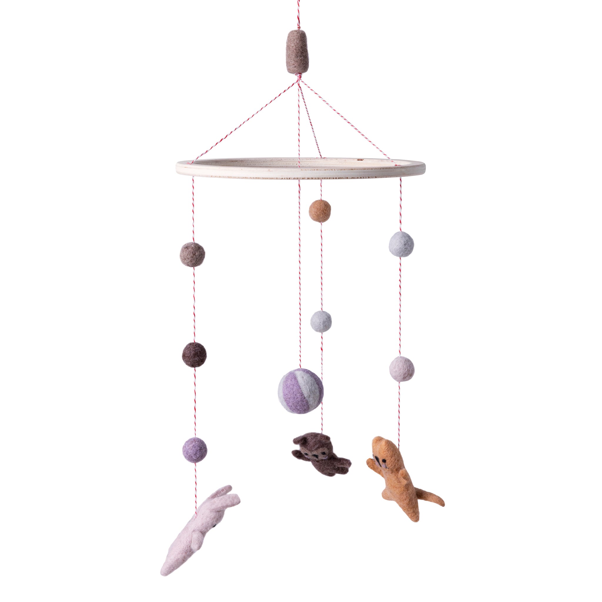 Felted baby mobile, Teeny Toes - Sebra Sleep - Rose