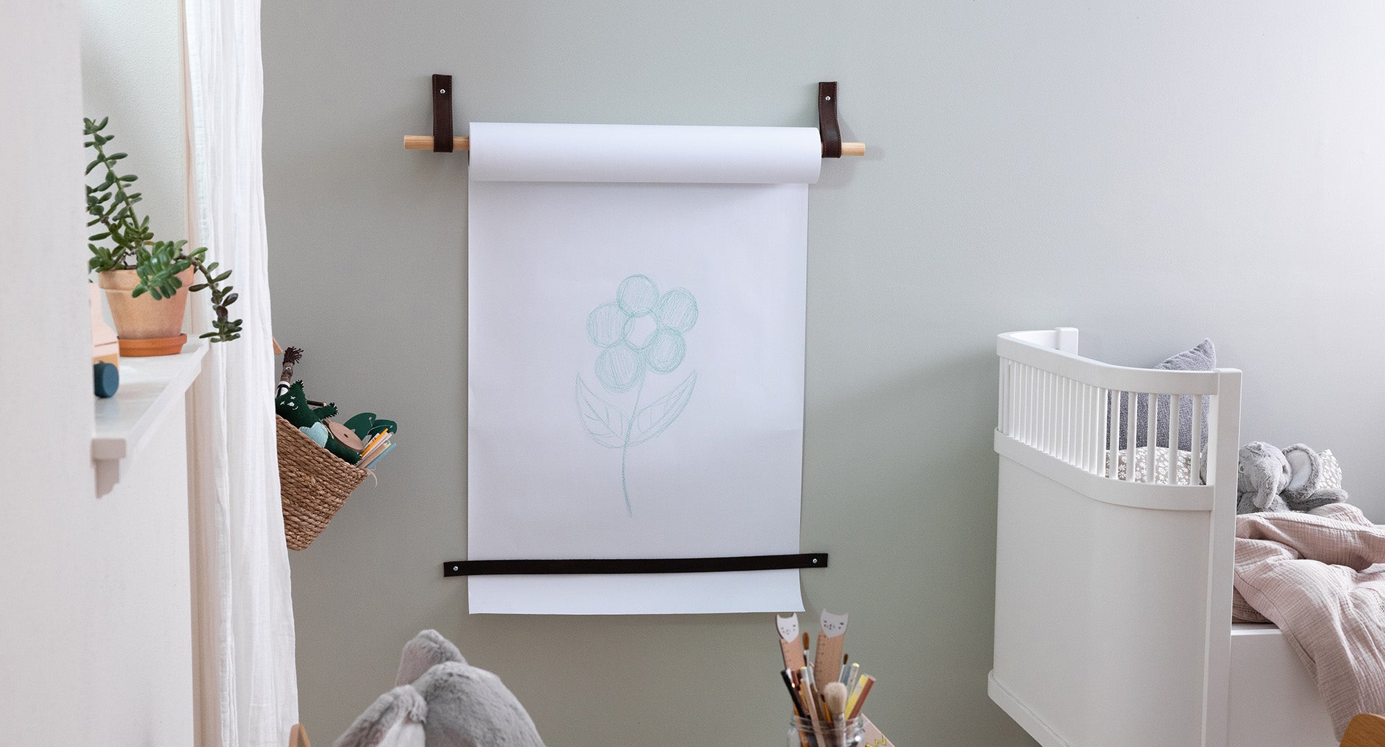Wall holder for drawing paper