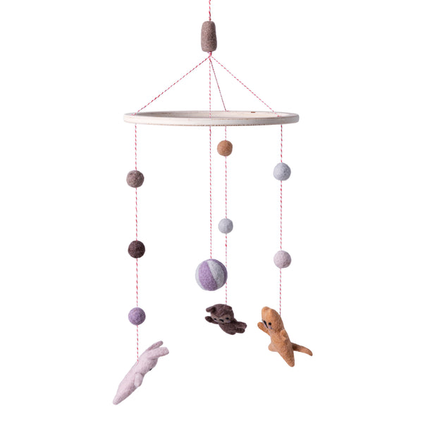 Felted baby mobile, Teeny Toes - Sebra Sleep - Rose